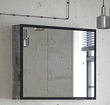 Зеркальный шкаф Corozo Айрон 90, черный/антик, SD-00000282 - фото, отзывы, цена