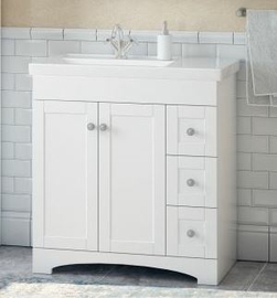 Тумба Corozo Техас 80, белая с раковиной Kirovit Фостер 80 П, SD-00000323 - фото, отзывы, цена