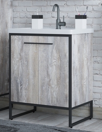 Тумба Corozo Айрон 70, черный/антик с раковиной Kirovit Фостер 70, SD-00000343 - фото, отзывы, цена