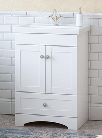 Тумба Corozo Техас 60, белая с раковиной Kirovit Фостер 60, SD-00000361 - фото, отзывы, цена