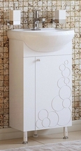 Тумба Corozo Орфей 45, белая с раковиной Rosa Уют 45 - фото, отзывы, цена