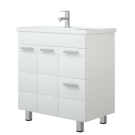 Тумба Corozo Денвер 80 Z2, белая с раковиной Cersanit Сомо 80 /с раковиной Kirovit Фостер 80 /с раковиной Kirovit Фостер 80 П - фото, отзывы, цена