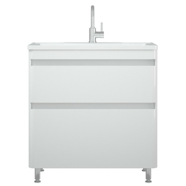 Тумба напольная Corozo Алабама 80 Z2, белая с раковиной Madera Adel 80 - фото, отзывы, цена