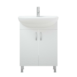 Тумба Corozo Олимп 60, белая с раковиной Rosa Уют 60 - фото, отзывы, цена