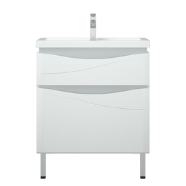 Тумба Corozo Омаха 70 Z2, белый/металлик с раковиной Cersanit Сомо 70 /с раковиной Kirovit Фостер 70 - фото, отзывы, цена