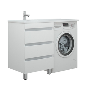 Тумба Corozo Джерси 50 под стиральную машину с раковиной Stella Polar Мадлен 110 L, левая, белая - фото, отзывы, цена