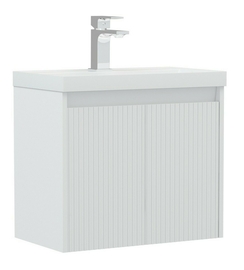 Тумба Corozo Блисс 60 с раковиной Madera Classica Slim 60, подвесная, белая - фото, отзывы, цена
