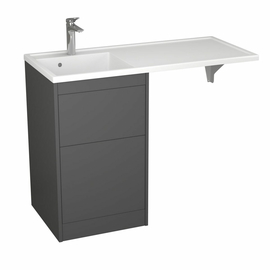 Тумба Veneciana Torre 45 с раковиной Magenta 1 100 R/L под стиральную машину, 2 ящика, графит, 54513 - фото, отзывы, цена