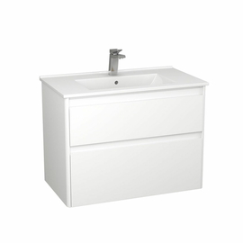 Тумба Veneciana Aventino 80 с раковиной Turin 80, 2 ящика, белый глянец, 58061 - фото, отзывы, цена