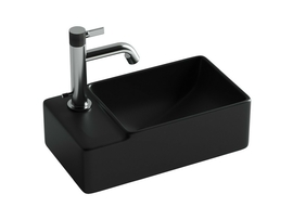 Раковина подвесная Ceramica Nova Element 39x22 см, правая, черная матовая, CN5046MB - фото, отзывы, цена