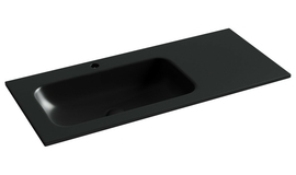 Раковина накладная Ceramica Nova Grace 101x45 см, левая, черная матовая - фото, отзывы, цена