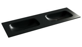Раковина накладная Ceramica Nova Grace 141x45 cм, с двумя чашами, без отверстий под смеситель, черная матовая - фото, отзывы, цена