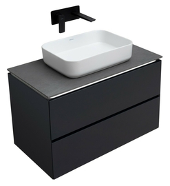 Тумба под раковину Allen Brau Infinity 85 1.21001.AM подвесная, со столешницей графит, антрацит матовый - фото, отзывы, цена