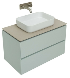 Тумба под раковину Allen Brau Infinity 85 1.21001.PWM подвесная, со столешницей бежевый структ, папирус матовый - фото, отзывы, цена