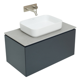 Тумба под раковину Allen Brau Infinity 85 1.21002.AM подвесная, со столешницей серый структ, антрацит матовый - фото, отзывы, цена