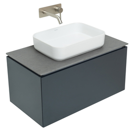 Тумба под раковину Allen Brau Infinity 85 1.21002.AM подвесная, со столешницей графит, антрацит матовый - фото, отзывы, цена