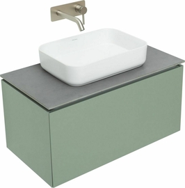 Тумба под раковину Allen Brau Infinity 85 1.21002.CGM подвесная, со столешницей графит, олива матовая - фото, отзывы, цена