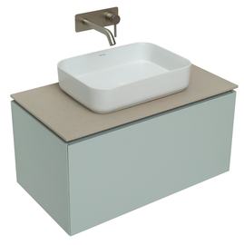 Тумба под раковину Allen Brau Infinity 85 1.21002.PWM подвесная, со столешницей бежевый структ, папирус матовый - фото, отзывы, цена