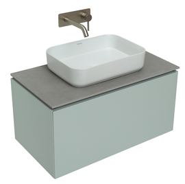 Тумба под раковину Allen Brau Infinity 85 1.21002.PWM подвесная, со столешницей серый структ, папирус матовый - фото, отзывы, цена