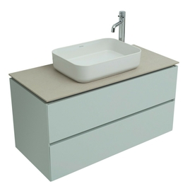 Тумба под раковину Allen Brau Infinity 100 1.21003.PWM подвесная, со столешницей бежевой, папирус матовый - фото, отзывы, цена