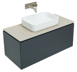 Тумба под раковину Allen Brau Infinity 100 1.21004.AM подвесная, со столешницей бежевой, антрацит матовый - фото, отзывы, цена