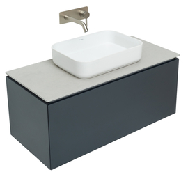 Тумба под раковину Allen Brau Infinity 100 1.21004.AM подвесная, со столешницей серый структ, антрацит матовый - фото, отзывы, цена