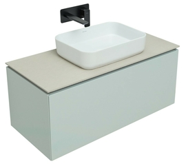 Тумба под раковину Allen Brau Infinity 100 1.21004.PWM подвесная, со столешницей бежевой, папирус матовый - фото, отзывы, цена