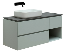 Тумба под раковину Allen Brau Infinity 120 1.21005.PWM L подвесная, со столешницей мрамор, папирус матовый - фото, отзывы, цена