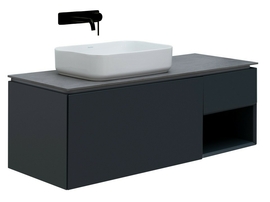 Тумба под раковину Allen Brau Infinity 120 1.21006.AM L подвесная, со столешницей графит, антрацит матовый - фото, отзывы, цена