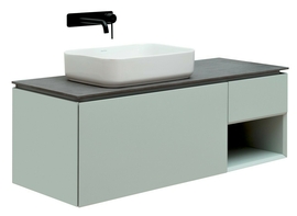 Тумба под раковину Allen Brau Infinity 120 1.21006.PWM L подвесная, со столешницей графит, папирус матовый - фото, отзывы, цена