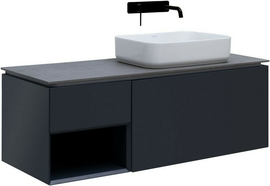 Тумба под раковину Allen Brau Infinity 120 1.21008.AM R подвесная, со столешницей бежевой, антрацит матовый - фото, отзывы, цена