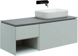 Тумба под раковину Allen Brau Infinity 120 1.21008.PWM R подвесная, со столешницей бежевый структ, папирус матовый - фото, отзывы, цена