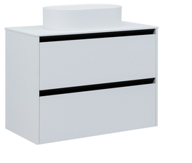 Тумба под раковину Allen Brau Activity 90 подвесная, со столешницей белый иск. камень, белый матовый/черный браш - фото, отзывы, цена