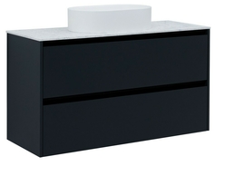 Тумба под раковину Allen Brau Activity 120 подвесная, со столешницей белый иск. камень, антрацит матовый/черный браш - фото, отзывы, цена