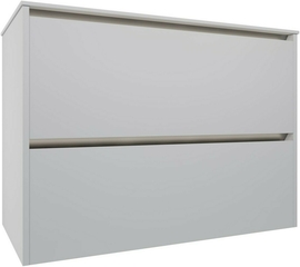 Тумба под раковину Allen Brau Activity 90 подвесная, со столешницей белый иск. камень, белый матовый/олива браш - фото, отзывы, цена