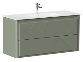 Тумба под раковину Allen Brau Paris 120 1.360003.CGM подвесная, со столешницей из белого камня, олива матовая - фото, отзывы, цена