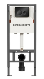 Система инсталляции для унитазов Ceramica Nova Balance с кнопкой смыва Circle черный матовый, с креплениями, CN121001MB - фото, отзывы, цена
