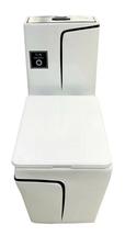 Унитаз-моноблок Emmy EY-9008, с сиденьем термопласт с микролифтом черный/золотой - фото, отзывы, цена