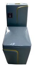 Унитаз-моноблок Emmy EY-9010, с сиденьем термопласт с микролифтом серый/черный - фото, отзывы, цена