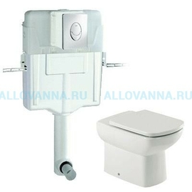 Смывной бачок скрытого монтажа Grohe GD 2 38895000 с кнопкой смыва + Унитаз приставной Roca Dama Senso Compacto 347517000 с крышкой микролифт - фото, отзывы, цена