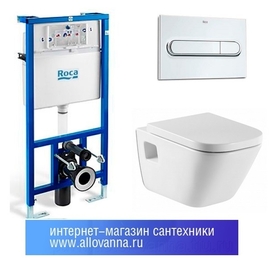 Комплект унитаз подвесной Roca Gap с крышкой микролифт + Инсталляция Roca DUPLO WC - фото, отзывы, цена