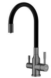Смеситель Raglo для кухни с гибким изливом, графит, R81.64.09 - фото, отзывы, цена