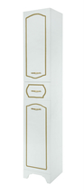 Пенал Bellezza Тиффани-35, с 1 ящиком, с бельевой корзиной, белый (патина)/золото, левый/правый - фото, отзывы, цена