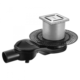 Трап Berges PLATZ Norma 100х100, матовый хром, S-сифон D50 H60 боковой, 090158 - фото, отзывы, цена