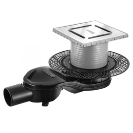 Трап Berges PLATZ Norma 150х150, матовый хром, S-сифон D50 H60 боковой, 090159 - фото, отзывы, цена