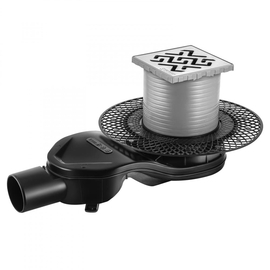 Трап Berges PLATZ Antik 100х100, матовый хром, S-сифон D50 H60 боковой, 090160 - фото, отзывы, цена
