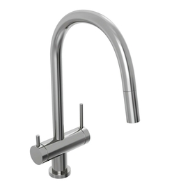 Смеситель для кухни Abelsberg Aera EMF71709CH c вытяжным изливом и фильтром для воды, глянцевый хром - фото, отзывы, цена