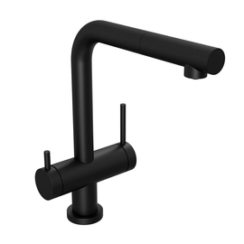 Смеситель для кухни Abelsberg Pura OTF70709MB c вытяжным изливом и фильтром для воды, матовый черный - фото, отзывы, цена