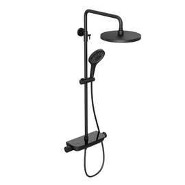 Душевая система Abelsberg Lineara SNS52790MB с термостатом и полкой для душа, вулканический черный - фото, отзывы, цена