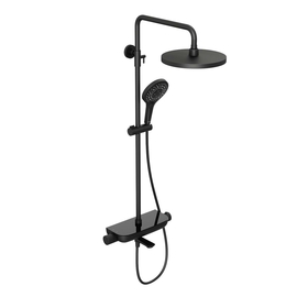 Душевая система Abelsberg Lineara SNS52791MB с термостатом и полкой для ванны и душа, вулканический черный - фото, отзывы, цена